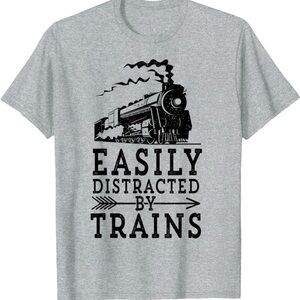 Easily Distracted by Trains T-Shirt
